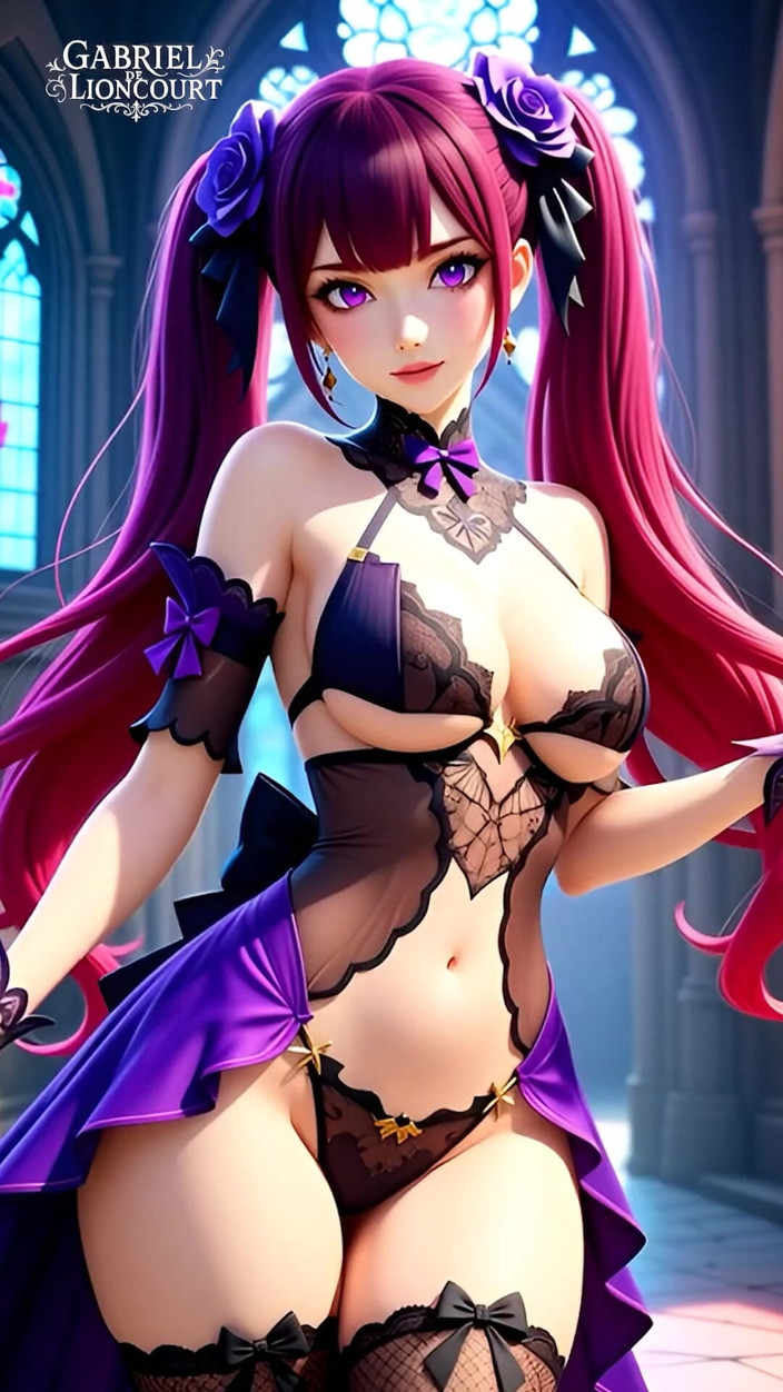 Gabriel de Lioncourt AI: Chicas Góticas Hentai Con El Pelo Tetona Mostrando Sus Grandes...