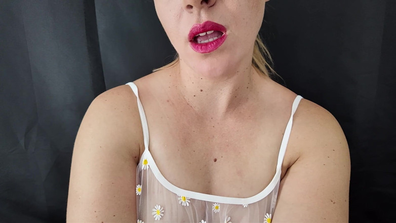 Stacey Reid: Röda läppar avsugning joi sperma nedräkning från 60