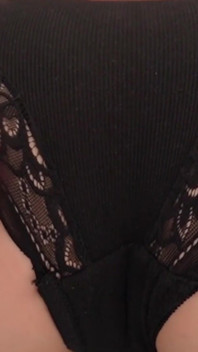 Pulled the Black Panties to the Side to See That Perfect Pussy