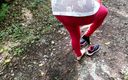 Bouncy Tits Action: Naked Hiking Through the Woods and Getting Slapped