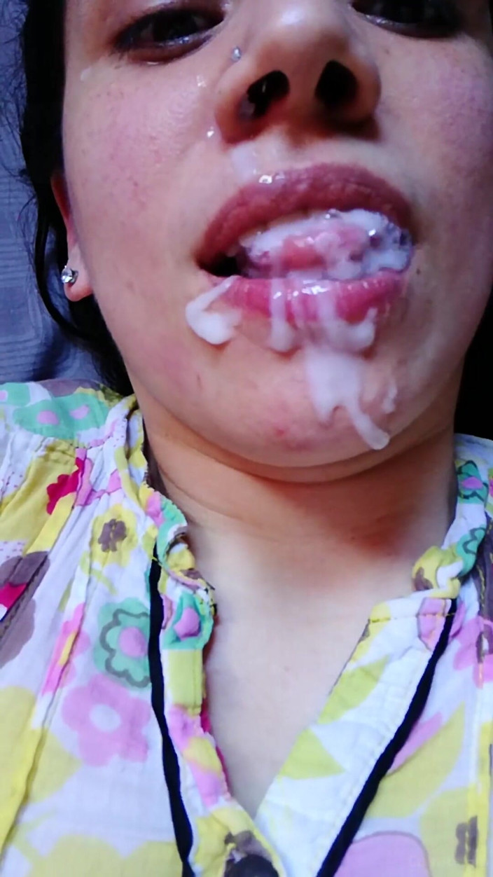 TheArtOfCum: Messy Cum Mouthful