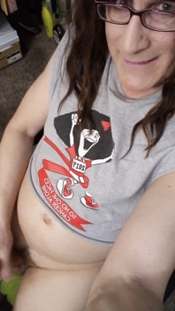 Cute Sissy Jerks off in the Home Office