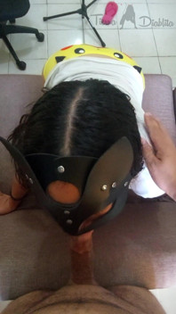 The Masked Girl Is Very Docile When She Has My Cock in Her Mouth