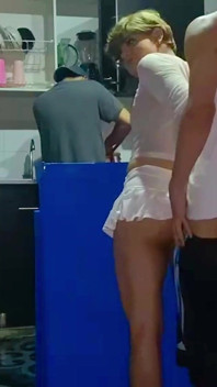 Femboy Gets Fucked Behind Her Boyfriend's Back in the Kitchen
