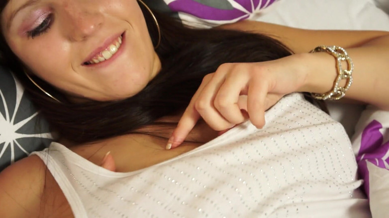 All Those Girlfriends: Morgan Blanchett fingers and toys her shaved pussy