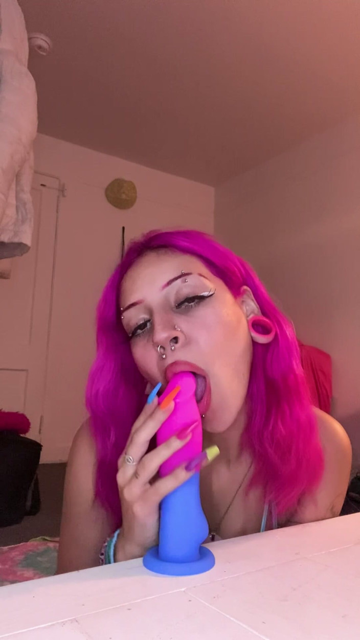 Nali Marie: Teen Whore Gags on Thick Dildo Until She Howls