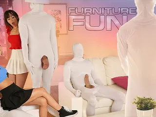 Two Cute Petite Teen Girls Fuck All the Furniture in the House ~ Freeuse Party