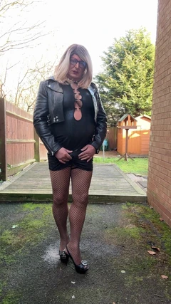Wetting My Panties in Tan Pantyhose and Fishnet Stockings