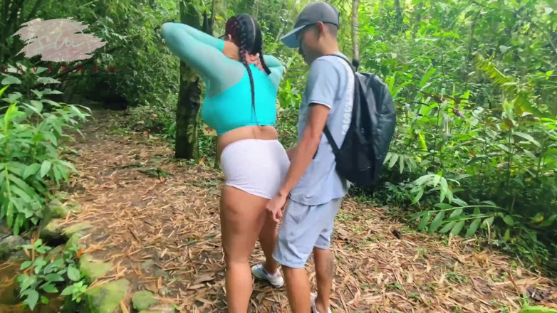 Savannah Watson: Chubby with Glasses Training in the Woods Lets a Stranger...