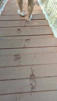 Wetting While Walking to the Beach Backstage