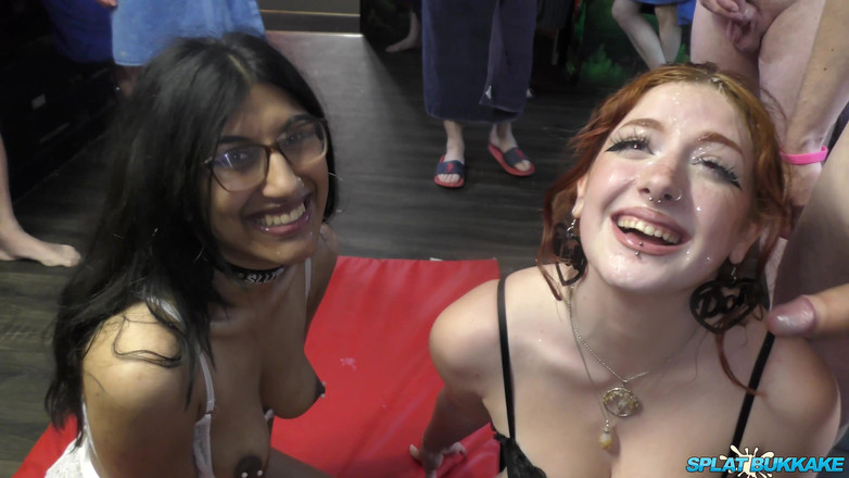 Bukkake team: Roztomilá růžová dospívající dívka z Velké Británie je připravena na...