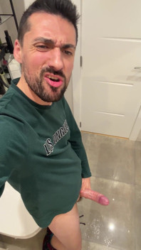Hot Stepdaddy Jerking off in Bathroom