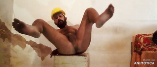 Stink HairyMale: Il lavoratore sta fumando, piedi e culo