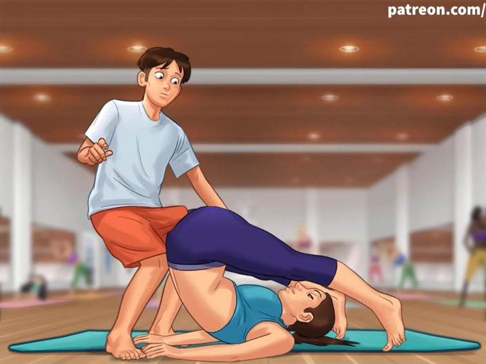 Cartoon Universal: Summertime Saga bahagian 1 - yoga seksi (submisif Czech)