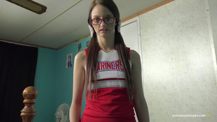 Exposed Whores Media: Farrah Valentine - Cheerleader gives her stepbrother a handjob to take...