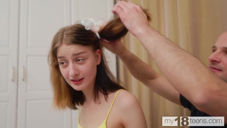 My 18 Teens: The bald man gave to suck his dick and fucked...