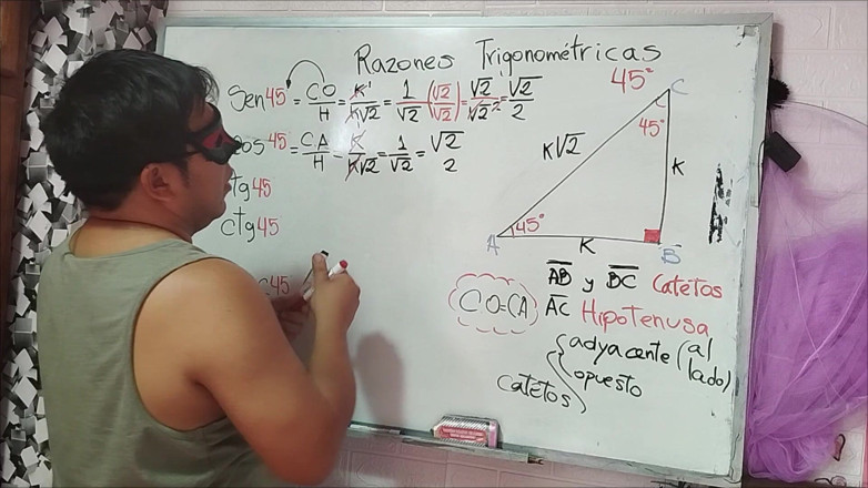 Rosaroja: 16 trigonométrie : angle 45 - ratios trigonométriques