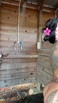 Public Naked Shower - Curvy Booty