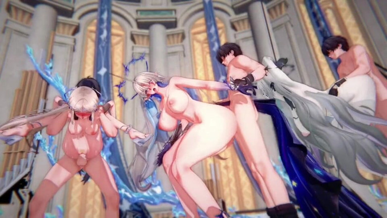 NSFWOtaku: Wuthering Waves - harem seksfeest 2 - 3d hentai-animatie