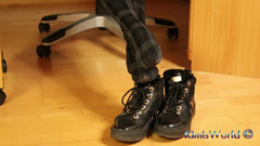 KimisWorld: Plaid Tights & Stylish Sneakers - Dangling, Shoeplay & Foot Focus