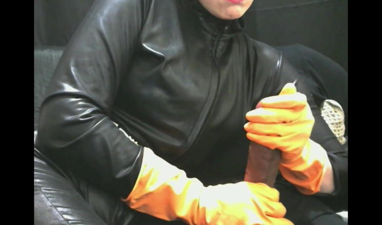 Peternorthlegend: Isteri merokok dalam sarung tangan getah oren memberikan blowjob handjob #1
