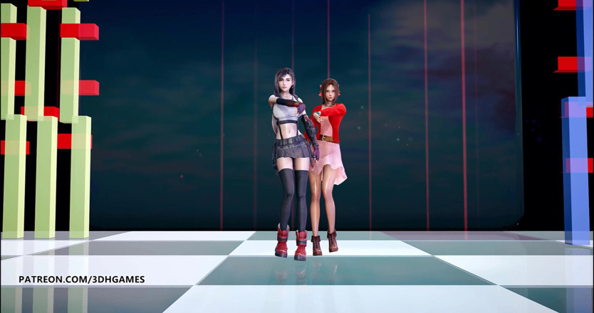 3D-Hentai Games: Berry good - Mellow Mellow，Tifa lockhart Aerith，性感的脱衣舞最后幻想7重拍ff7