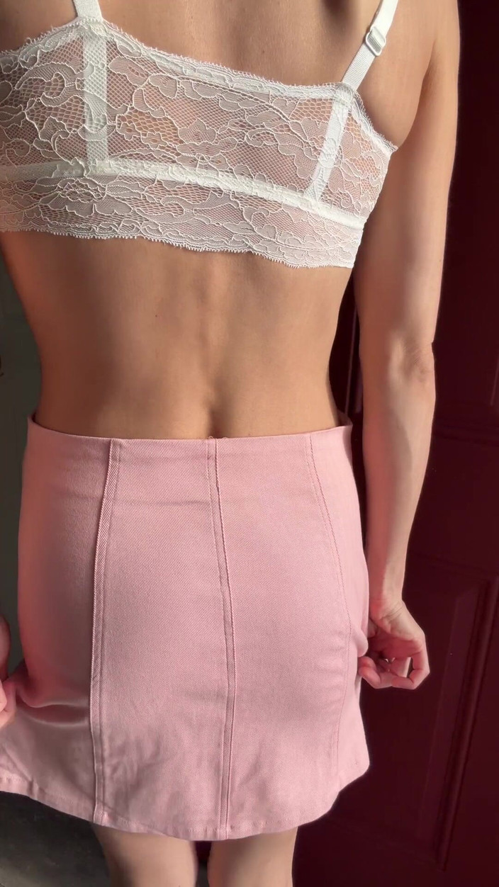 Ms_Emmy_Lynn: This or That: 2 Pink Denim Mini Skirts