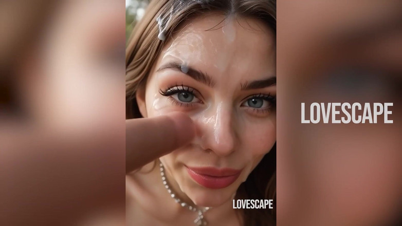 Lovescape: 饥渴的嘴唇努力工作：深喉口交，直到热辣的精液覆盖她的脸