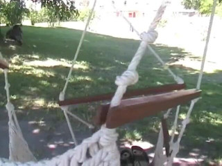 Femdom Austria: Pissing on a outdoor swing