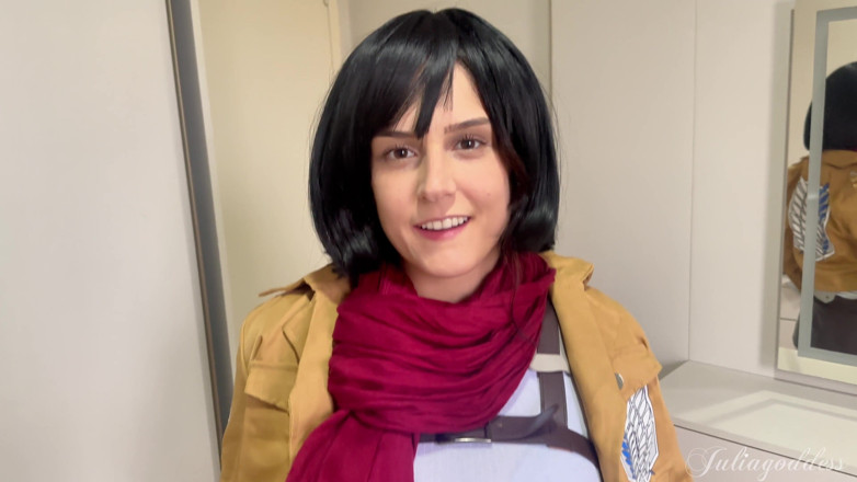 Shamelesscouple: Mikasa cosplay bj - nói chuyện tục tĩu & xuất tinh trên...