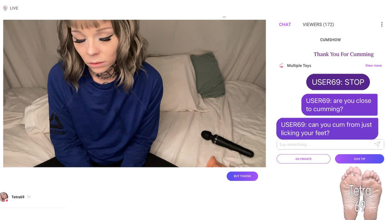 Tetra69: Tetras Cam 쇼 발 자기 숭배
