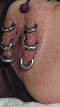 Dripping Pierced Pussy with Prolapse