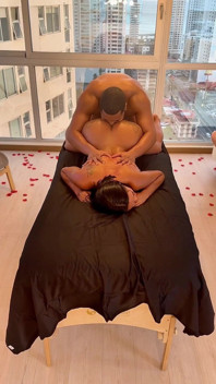 Family Taboo. Stepmom Receives Massage by Her Stepson with Risky Cum. Ep3