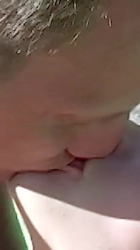 Outdoor dildo fuck for blonde