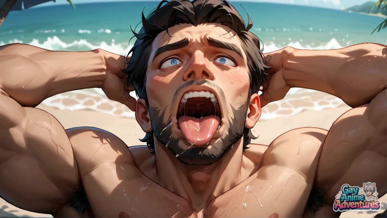 Gay Anime Adventures: Des morceaux trempés de sueur de musclées se livrent à une...