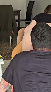 My Stepdad Knows We're Home Alone and Fucks Me Really Good on the Chair!