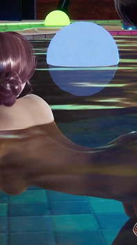 Nakai Yukino je bikinový bazén párty - 3D Hentai Animace: stojící pózový sex, v podřepu na velkém ptákovi a Zezadu s těsnou kundičkou