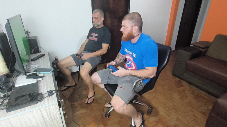 Carmona: Carmona and Her Stepfather Playing Video Games Naked