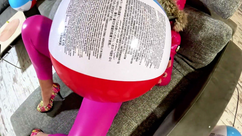 MilfyCalla: Dominant Pink Downjacket MILF Beach Ball Fetish. Deepthroat, Reverse Cowgirl,...