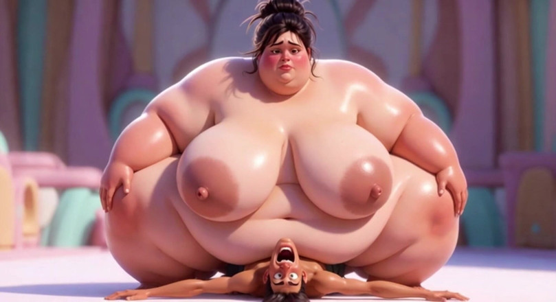 Anime Hentai: 거대한 젖탱이로 남자를 분쇄하는 거대한 SSBBW