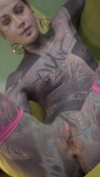 Heavily Tattooed Teen Anal Stretching