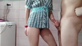 She Jerking of Me at Home