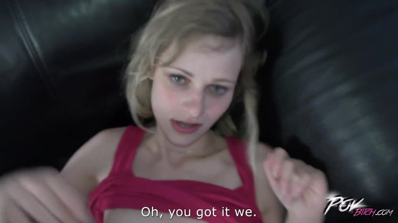 POV Bitch: Blondes langbeiniges schätzchen träumt nach einer wichse nach dem pOV-knall