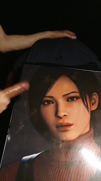 Cum homenaje para Ada Wong (personaje del juego de Resident Evil 4 Remake) enorme carga