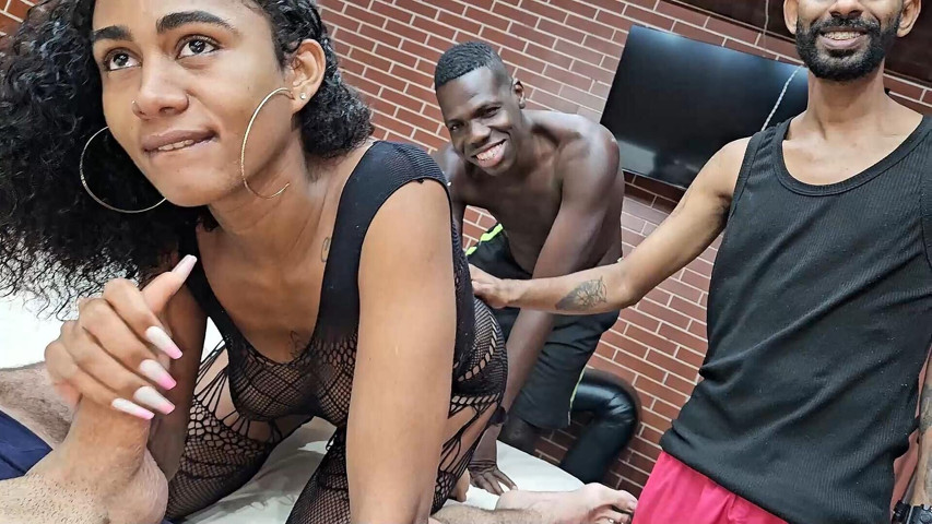 Cuckold Called His Friends to Fuck His Slutty Girlfriend (Jr Doidera)