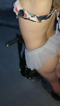 My Friend Gives Me a Skirt, Panties and Bra and I Wear Them