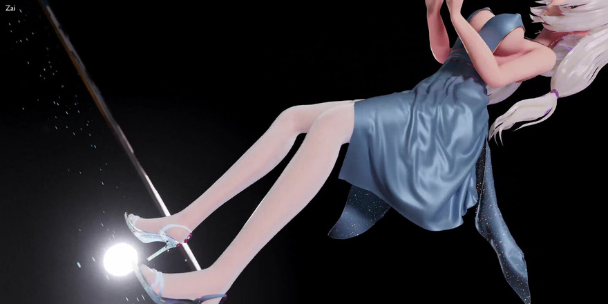 MikuMotion: [mmd] Abito a lingerie crema al cioccolato; Calze bianche; Tacchi...