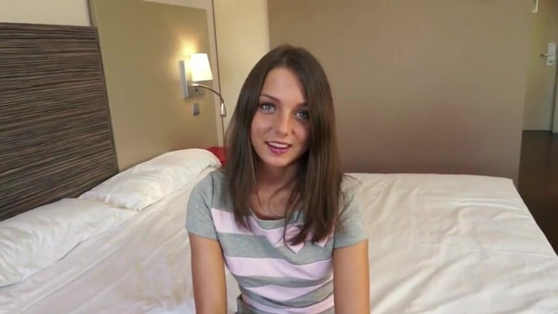 Backdoor Films: Cute brunette teen ass fucked on casting