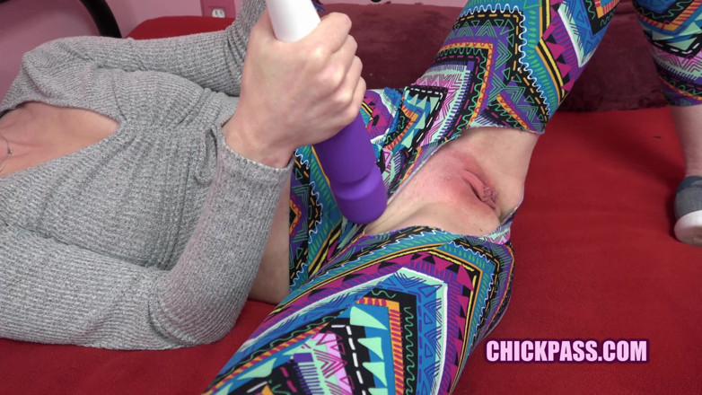 ChickPass Amateurs: Tall MILF Aria Khaide masturbates with two toys in her...
