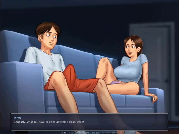 Cartoon Play: Summertime saga part 70 - night footjob stepsister